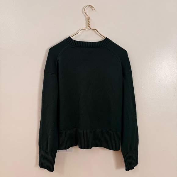 ✨ NWT Everlane The Cotton Honeycomb Square Crew Sweater in Green ✨ - Picture 6 of 6